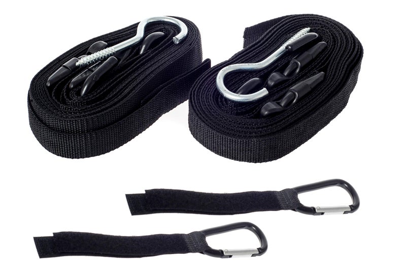 ZUJARA Double Kayak Storage Straps System Comes with 2 Carabiner Paddle Clips - Double Kayak Hanger, Alternative to Rack for Garage - Image 2